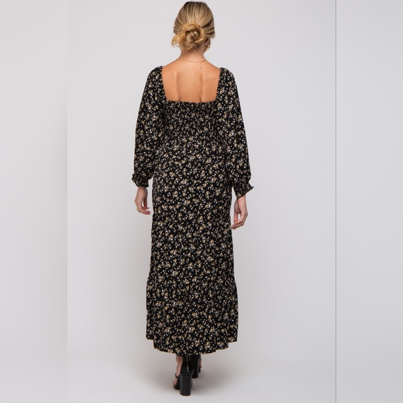 Pinkblush Black Floral Long Sleeve Dress - Picture 3 of 6